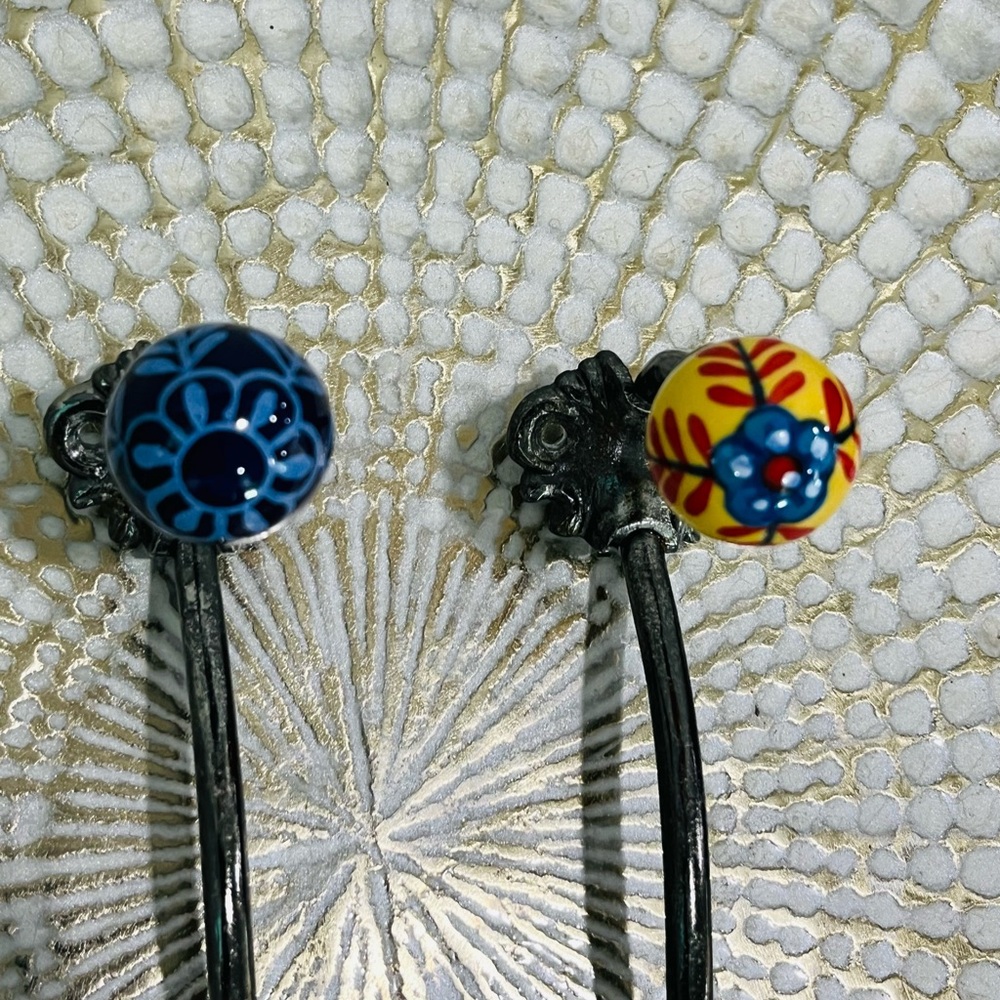 Painted Porcelain Wall Hooks - Picture 2 of 4